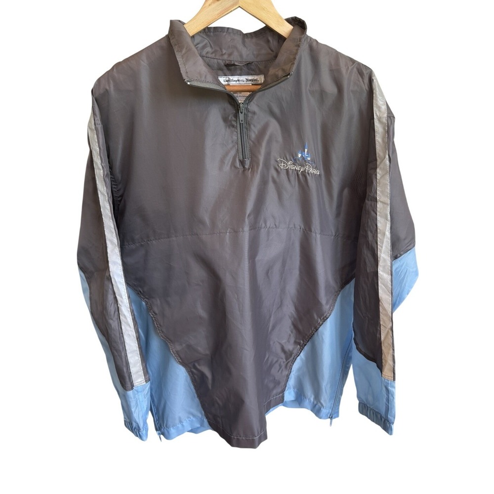Walt Disney World Disneyland Resort Park XS/SM Windbreaker Jacket Gray 1/4 Zip